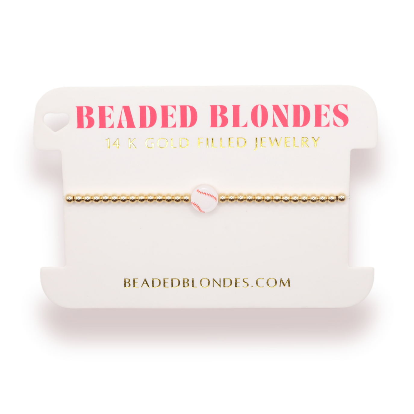 Baseball Bracelet on Gold: Gold / Petite 6.25 inch