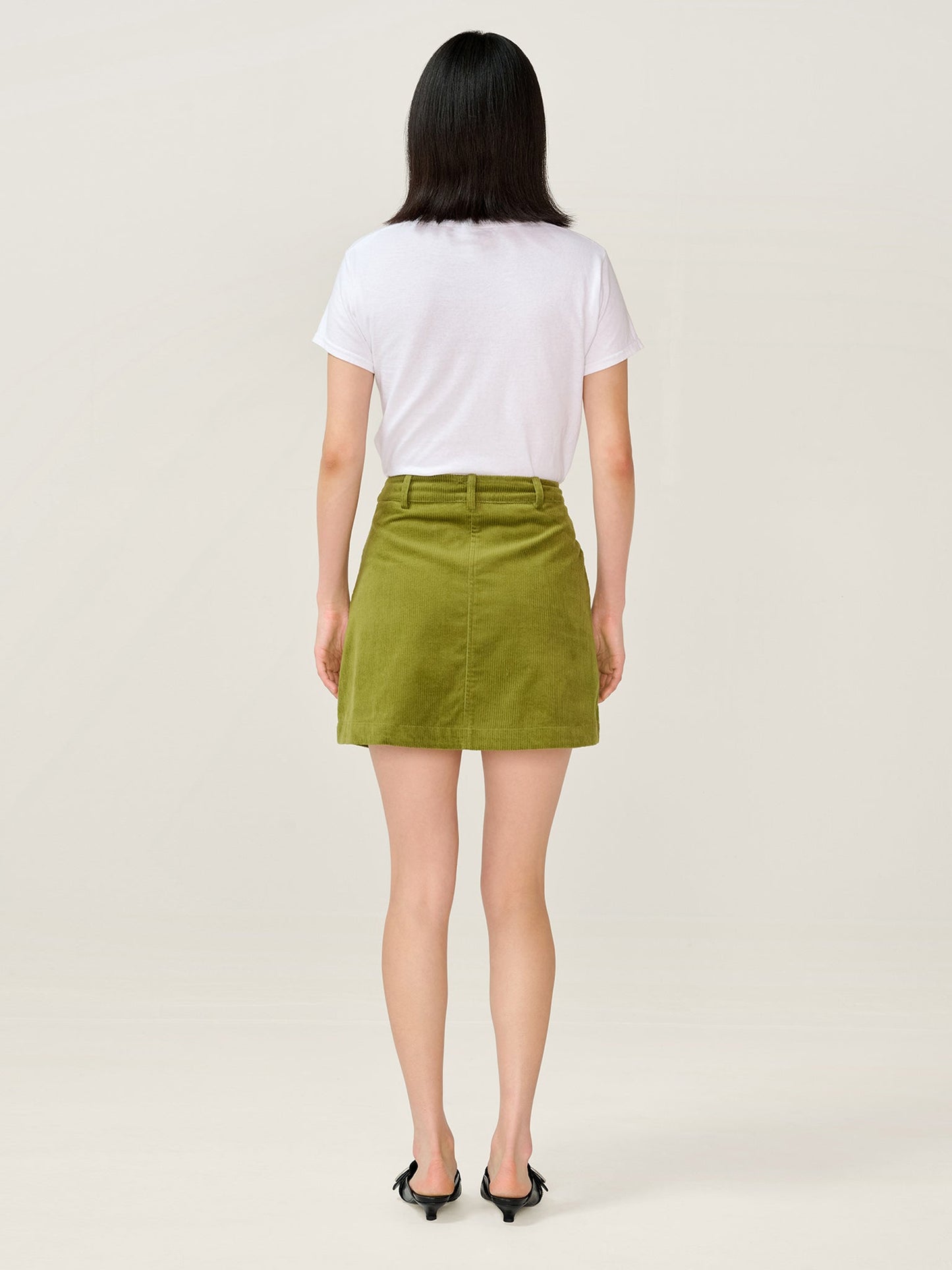 Moira Cord Skirt in Moss Green