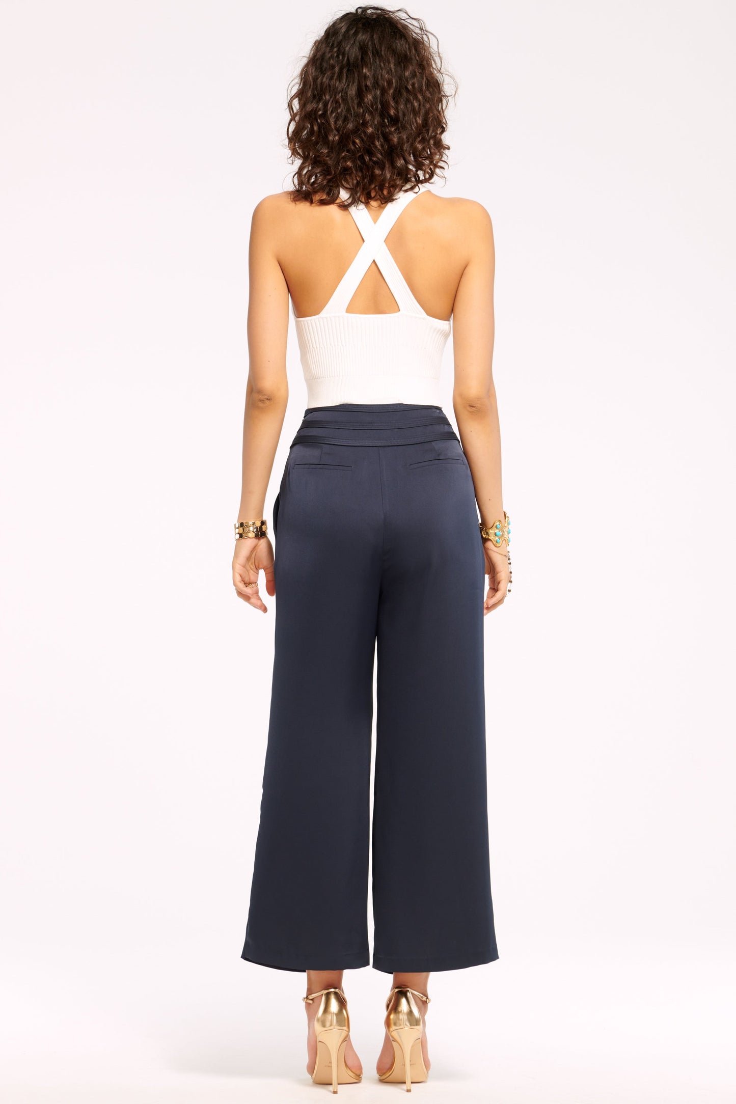 Joss Cropped Wide Leg Pant | NAVY