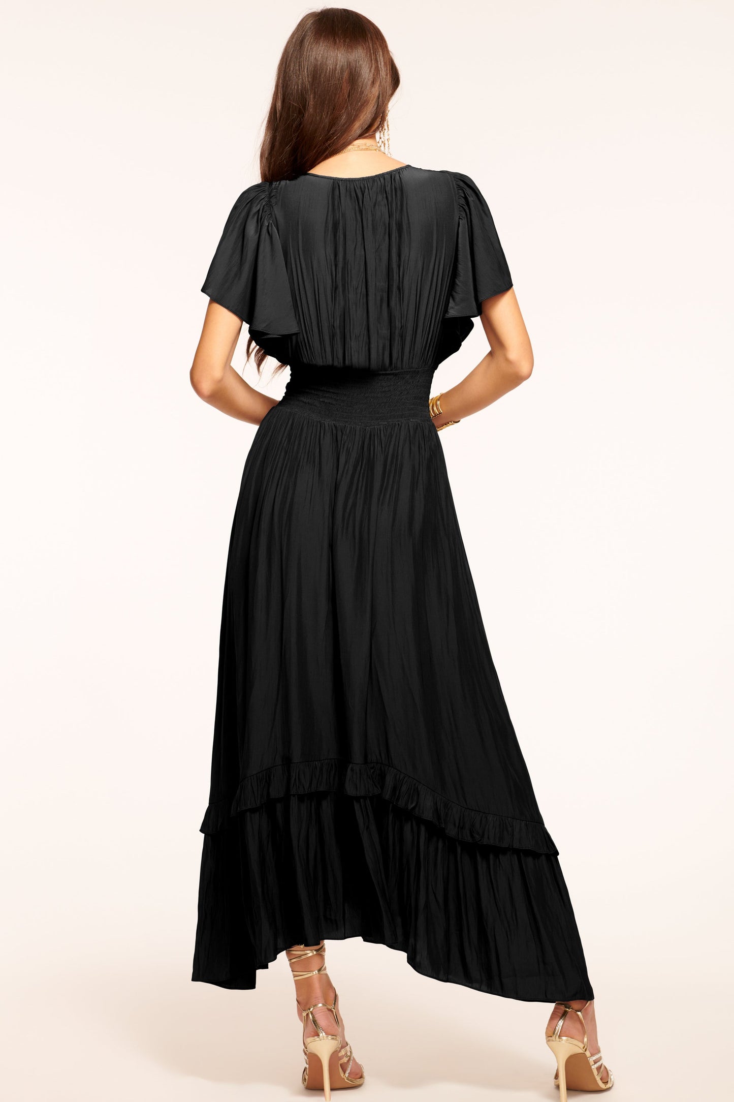 Joanie Short Sleeve Maxi Dress | BLACK