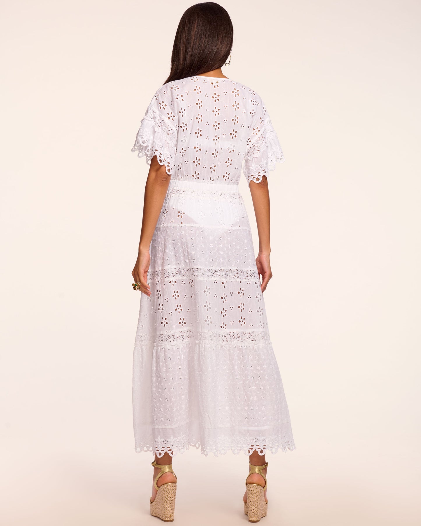 Janis Cotton Eyelet Tie Front Coverup Maxi Dress