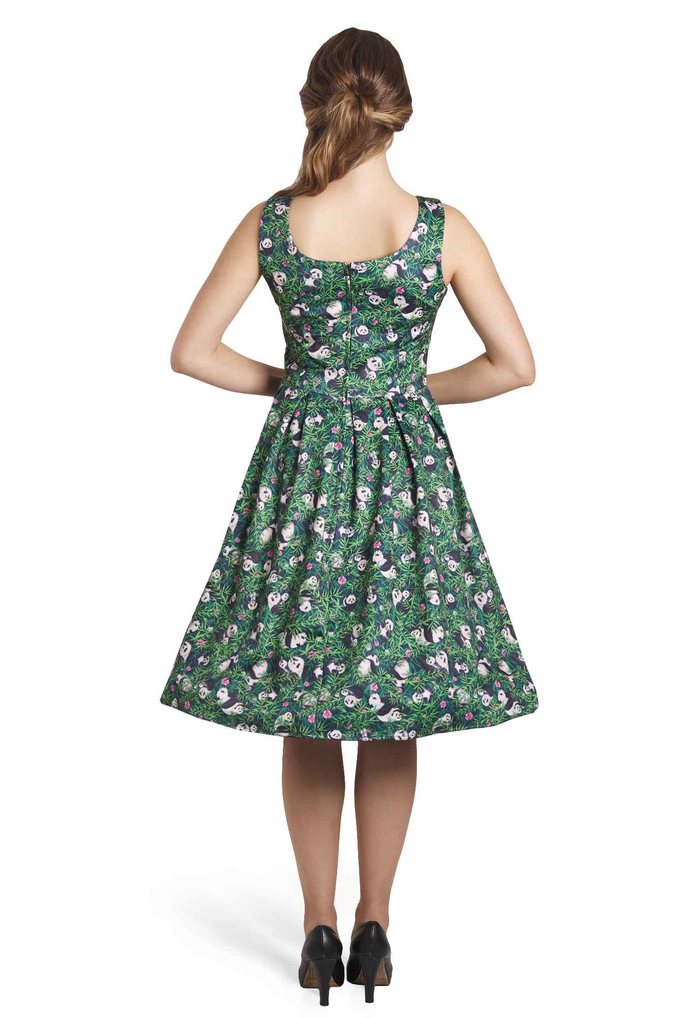 Amanda Panda & Bamboo Forest Print Swing Dress