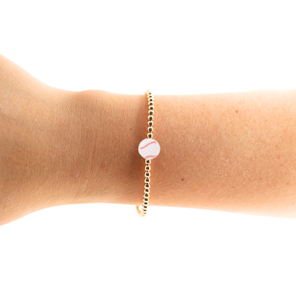 Baseball Bracelet on Gold: Gold / Petite 6.25 inch