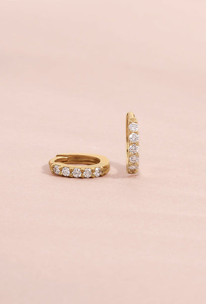 14K Solid Gold 7mm Lab Grown Diamond Huggies
