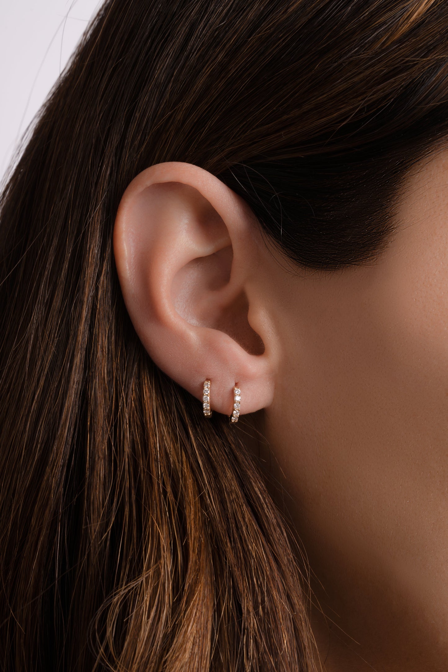 14K Solid Gold 7mm Lab Grown Diamond Huggies