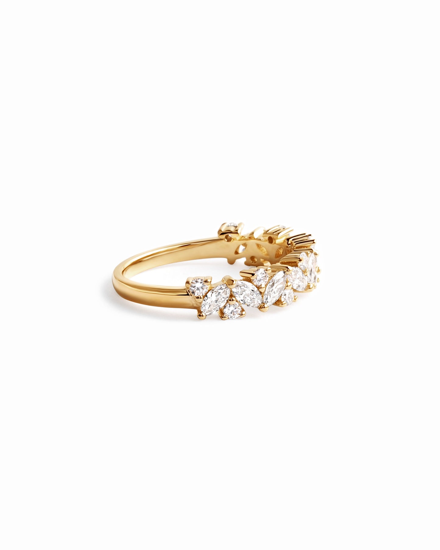 14K Solid Gold Multi Stone Lab Grown Diamond Ring