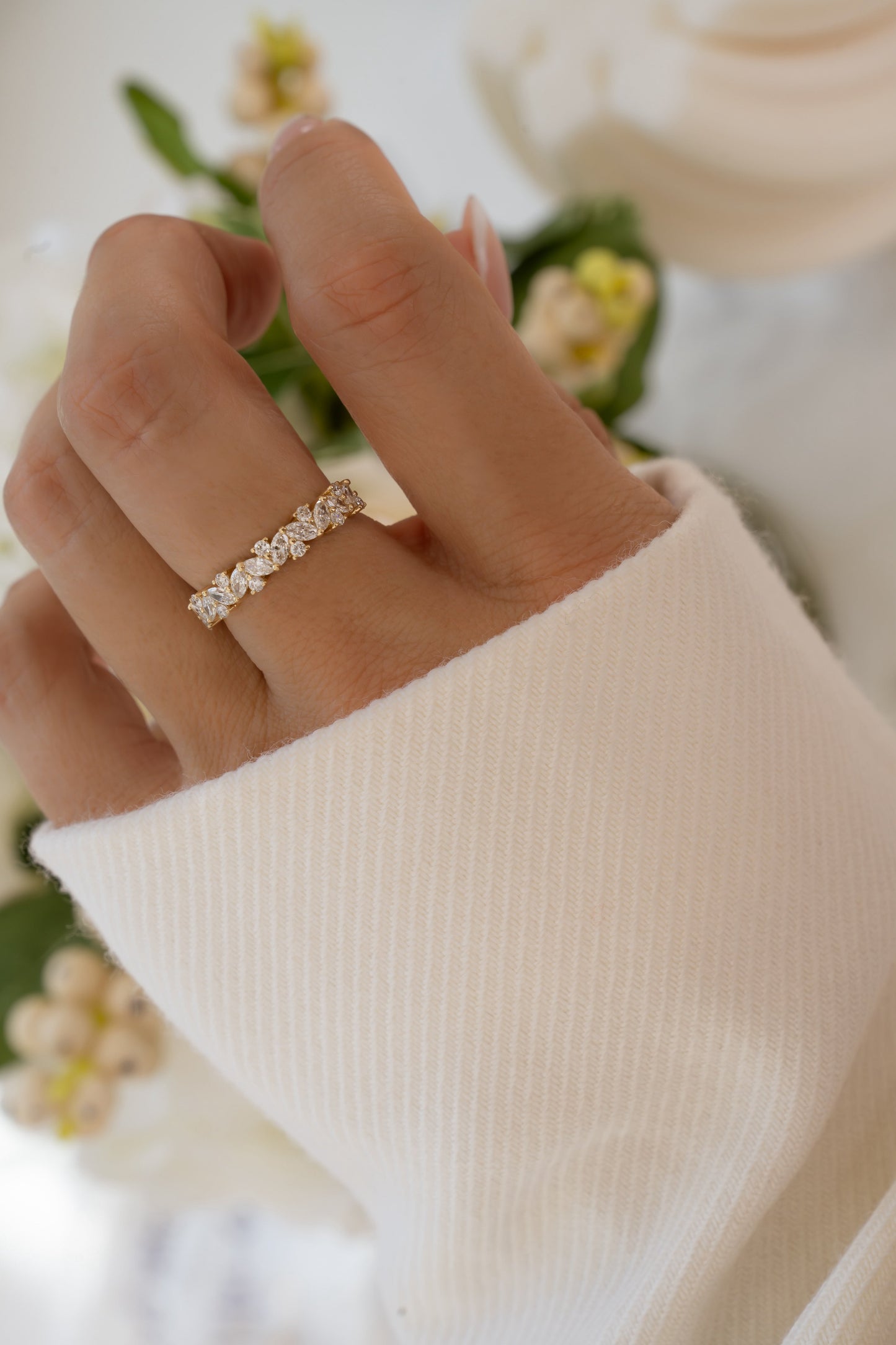 14K Solid Gold Multi Stone Lab Grown Diamond Ring