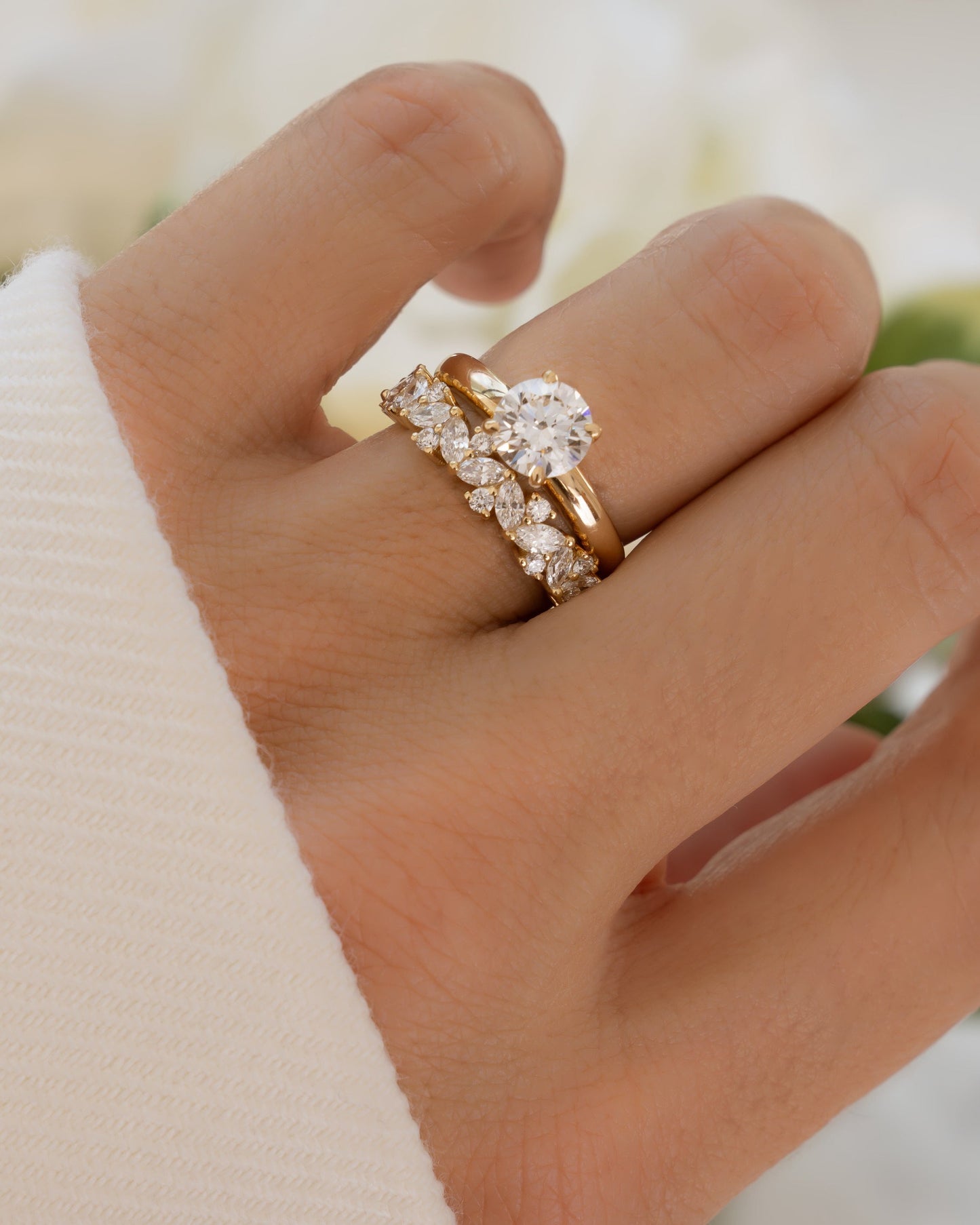 14K Solid Gold Round Solitaire Lab Grown Diamond Ring
