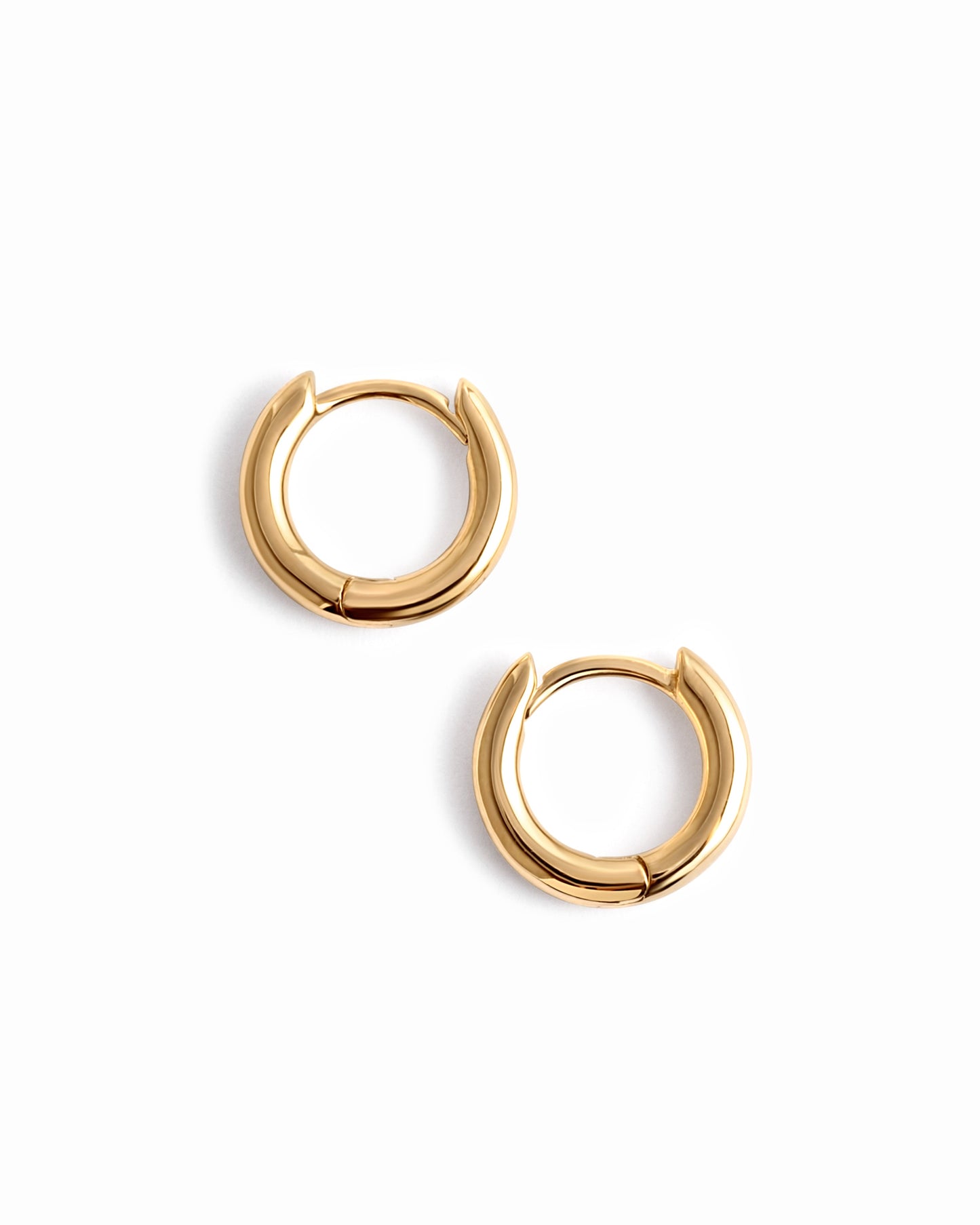 14K Solid Gold Simple Huggies