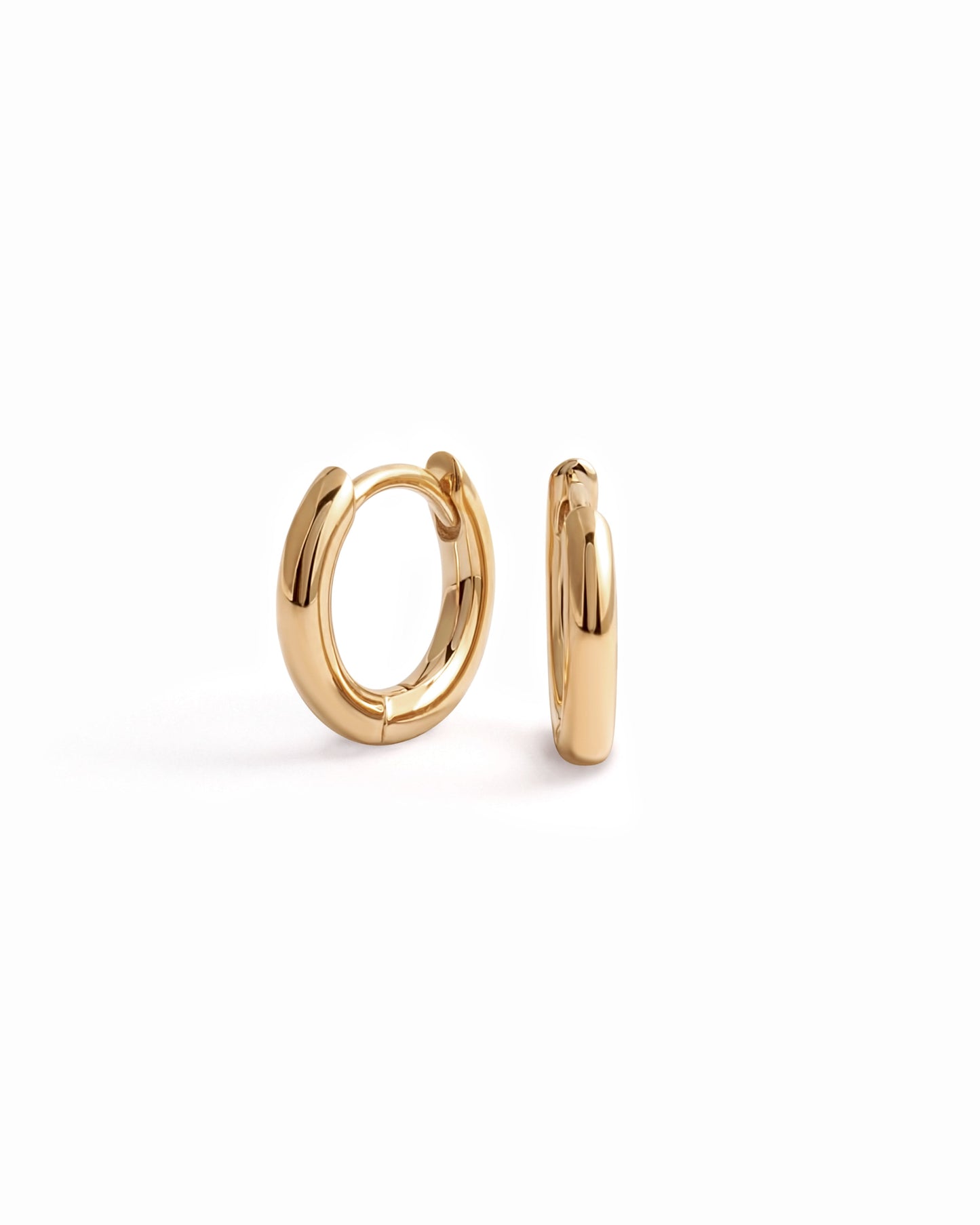 14K Solid Gold Simple Huggies