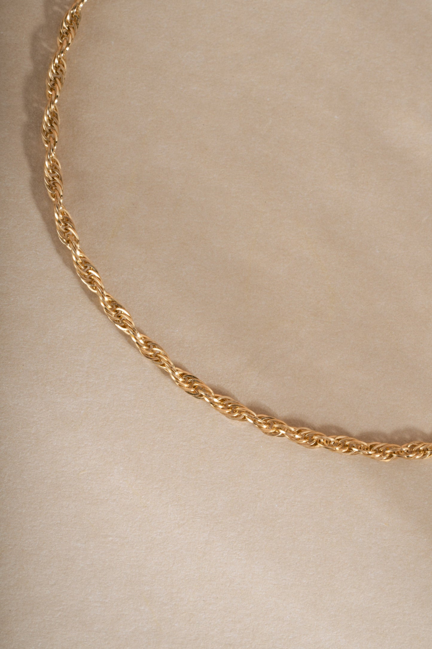 14K Solid Gold Twisted Rope Chain Bracelet