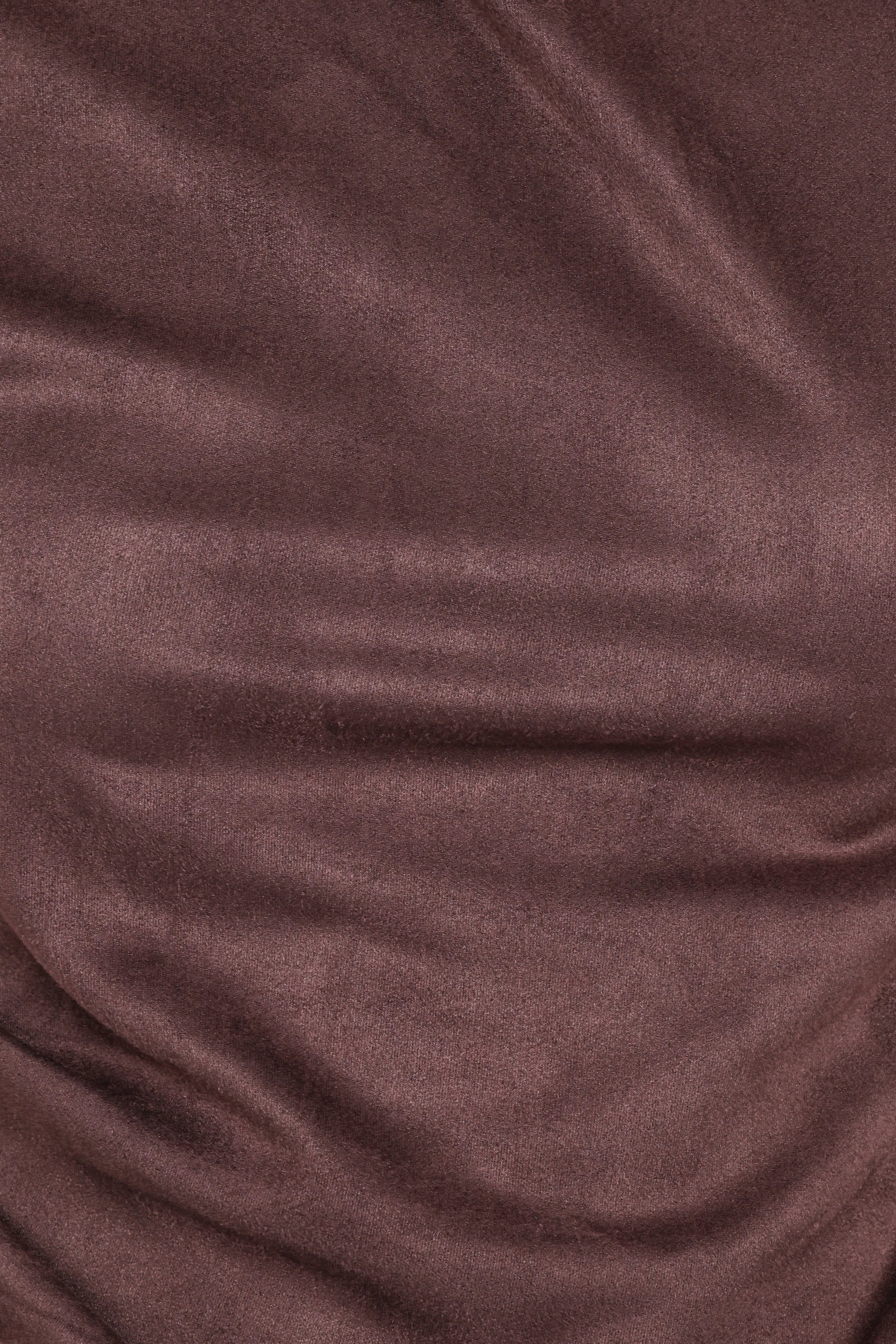 Vaila Faux Suede Off Shoulder Top - Chocolate