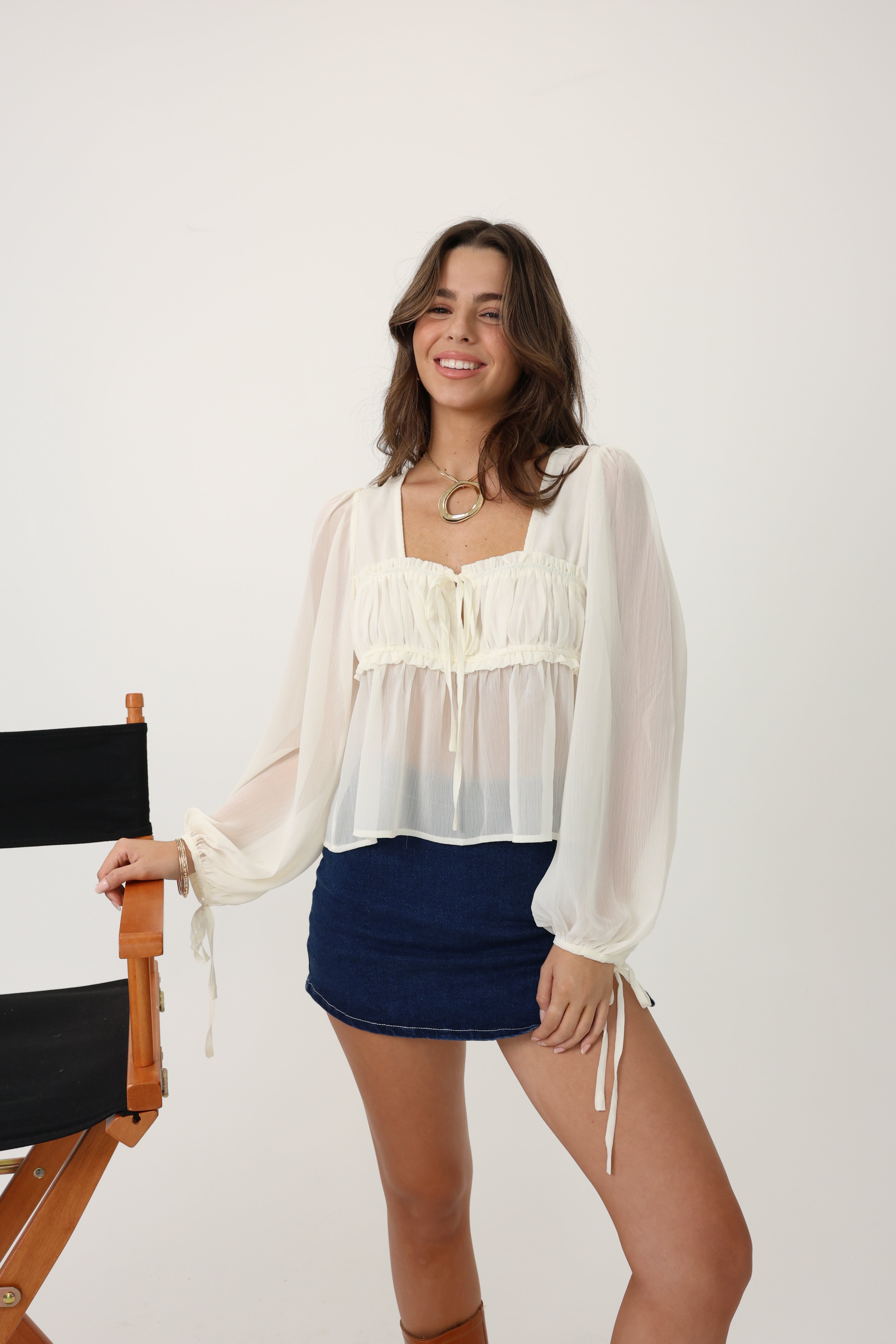 Soft Romance Top in White