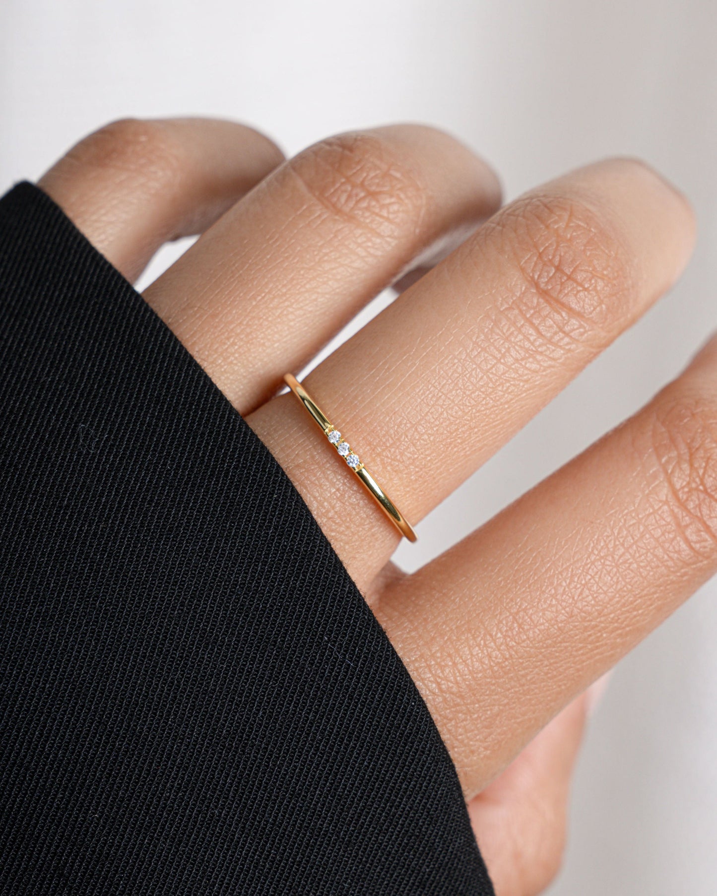 CZ 3 Stone Diamond Ring