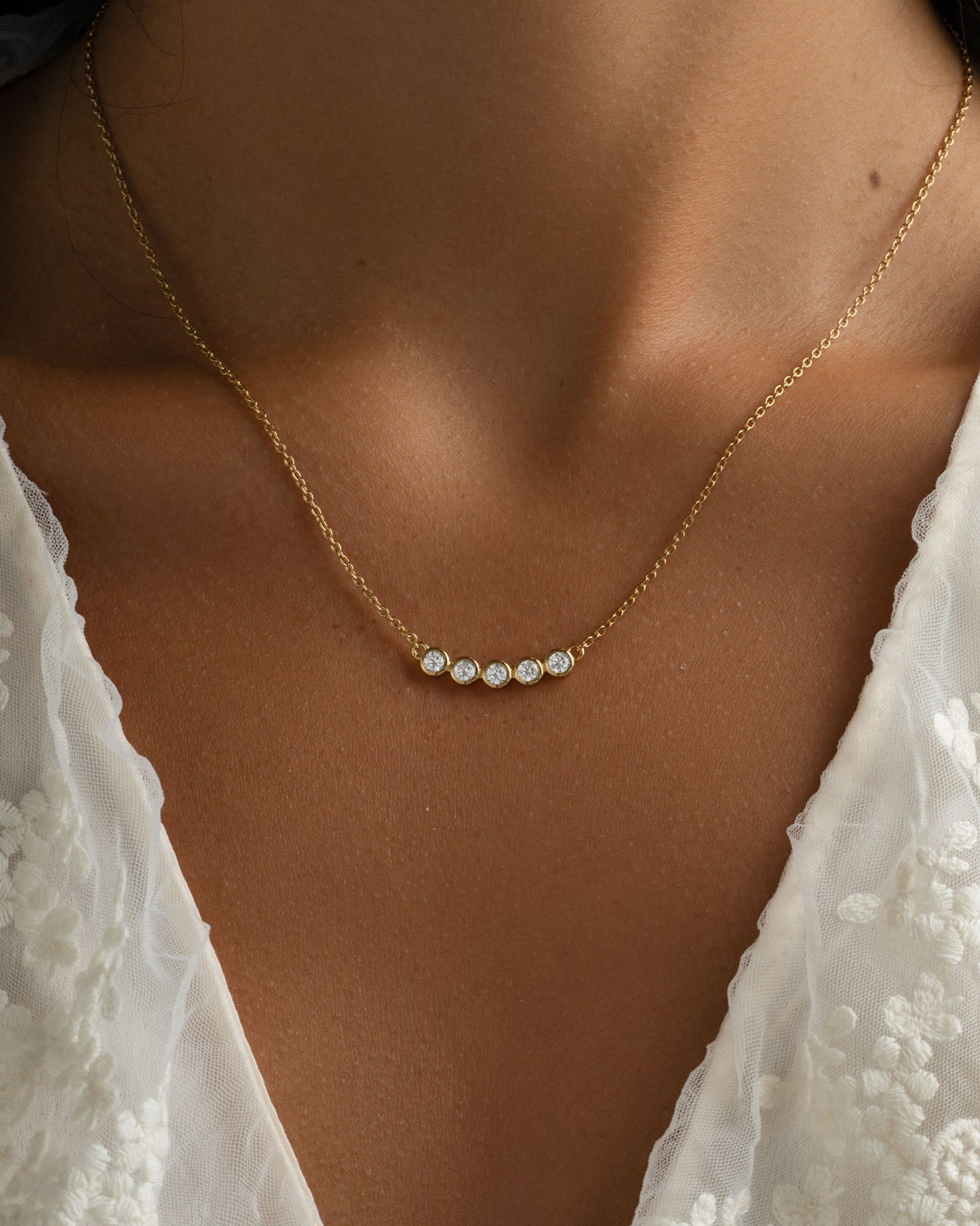 Five Stone Bar Necklace