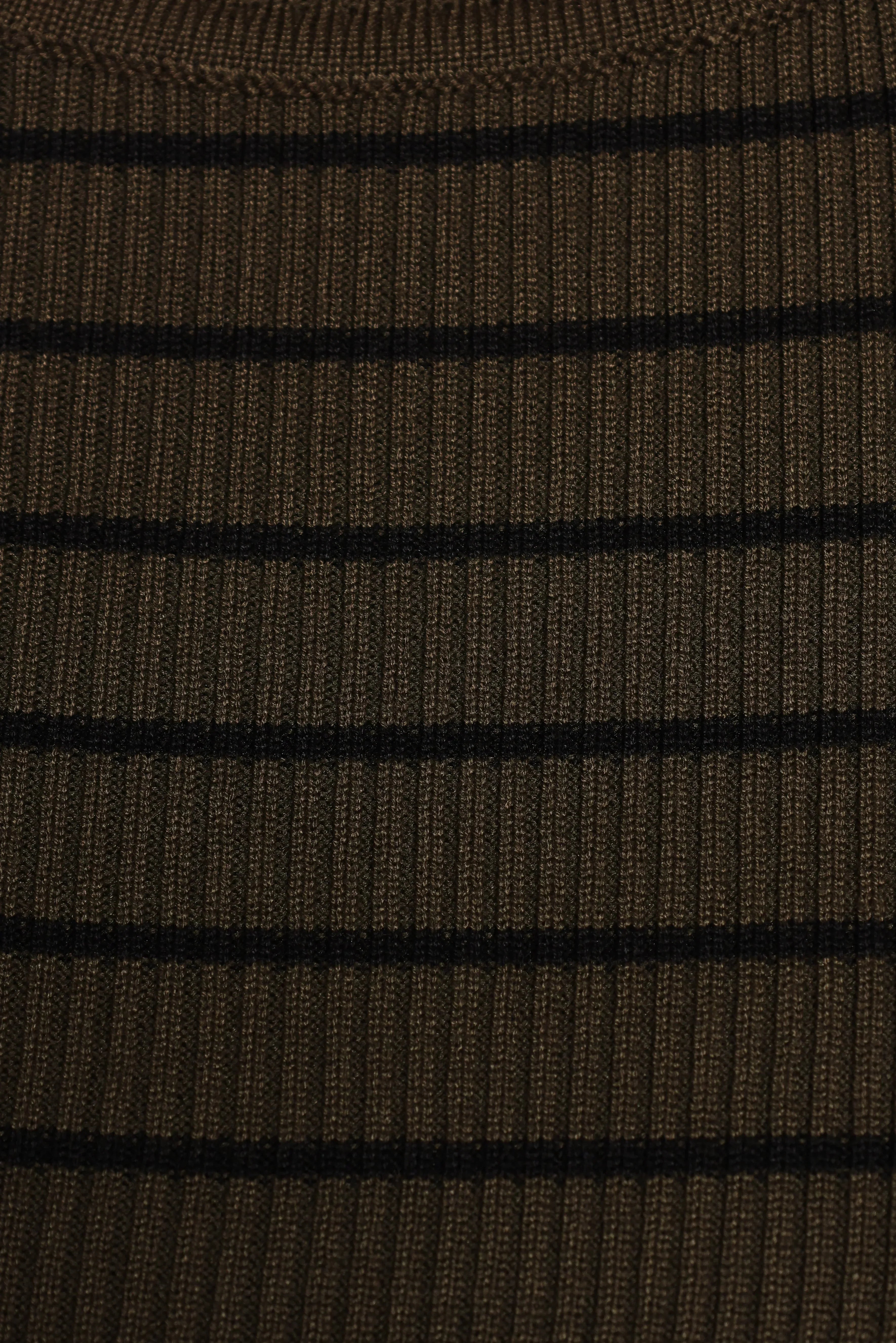 Stacie Ribbed Knit Top - Olive Stripe