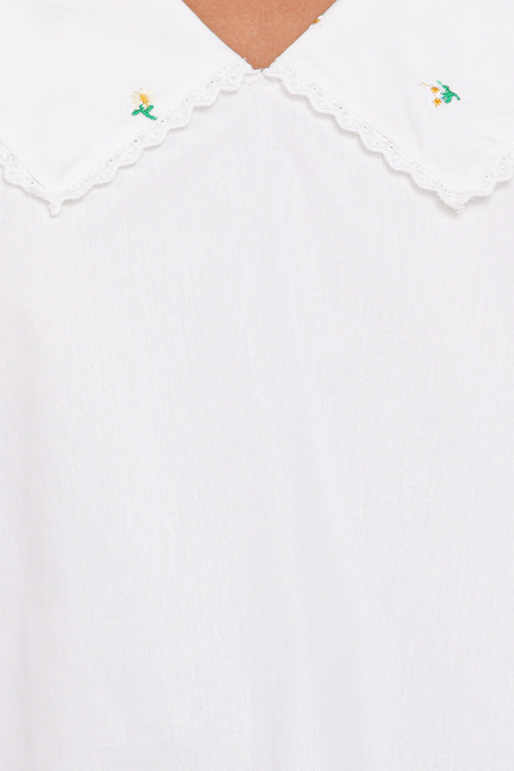 Kenna Embroidered Long Sleeve Top - White Floral