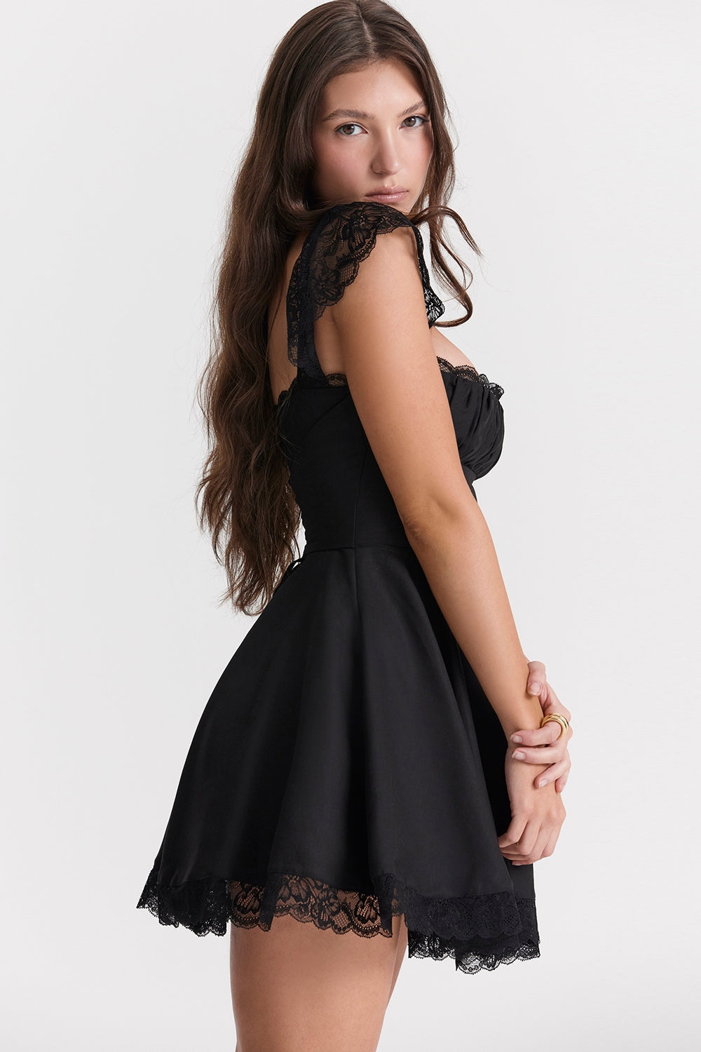 black a-line mini dress