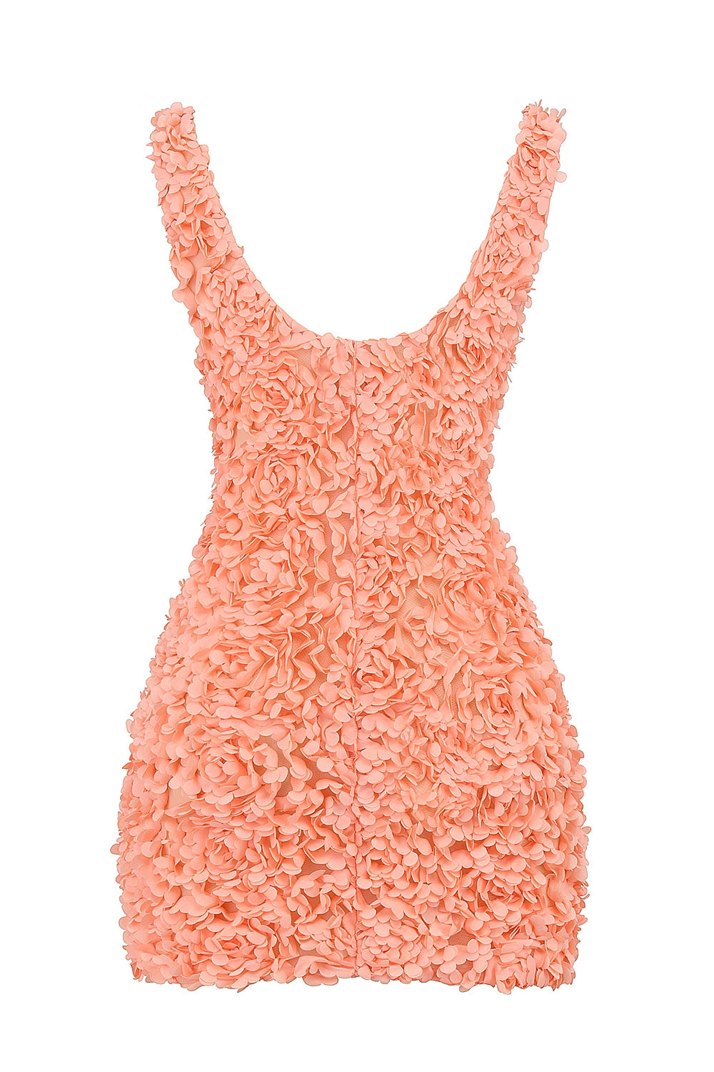 sorbet plunge floral appliqué mini dress