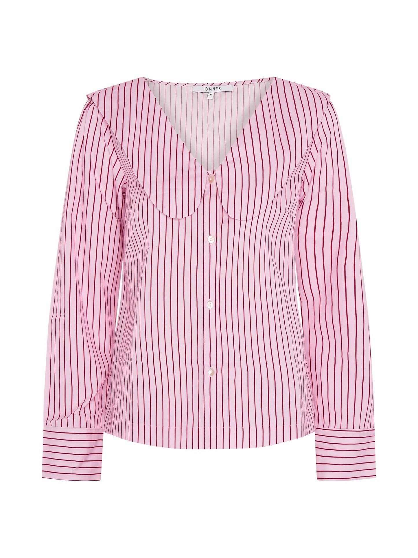 Caitlin Oversized Collar Blouse in Pink