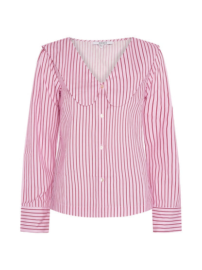 Caitlin Oversized Collar Blouse in Pink