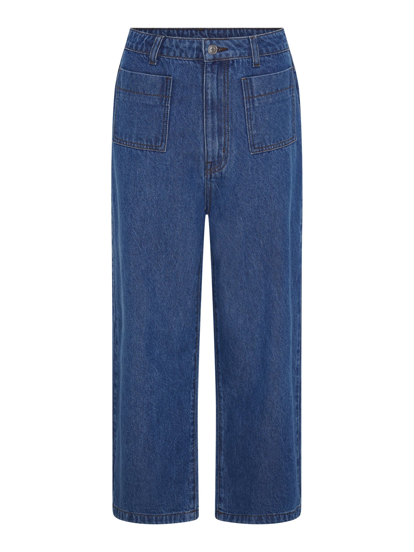 Orielle Cropped Jean in Mid Wash