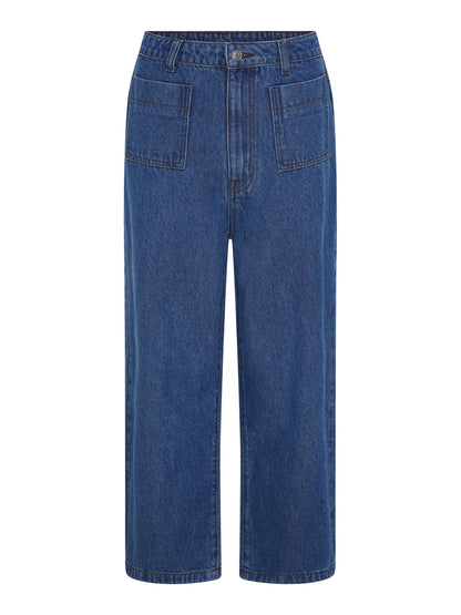 Orielle Cropped Jean in Mid Wash