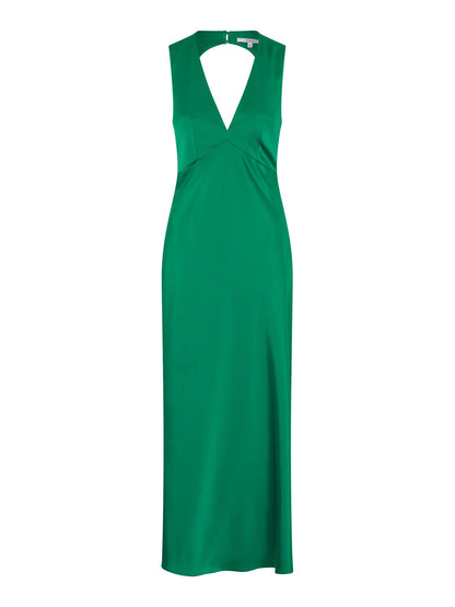 Nova Tie Back Dress in Emerald Green