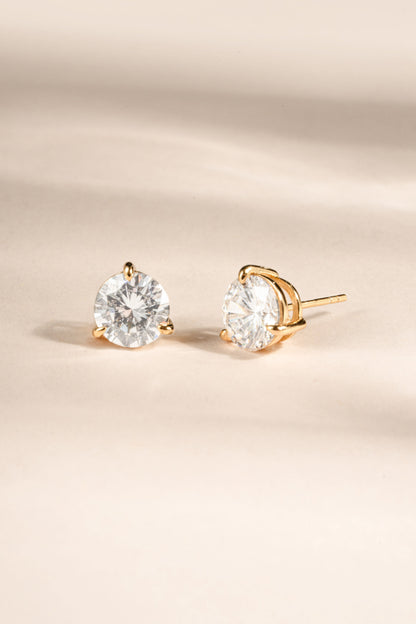 8mm Round Solitaire Stud Earrings