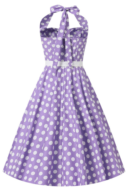 Daisy Lilac Polka Dot Halter Dress