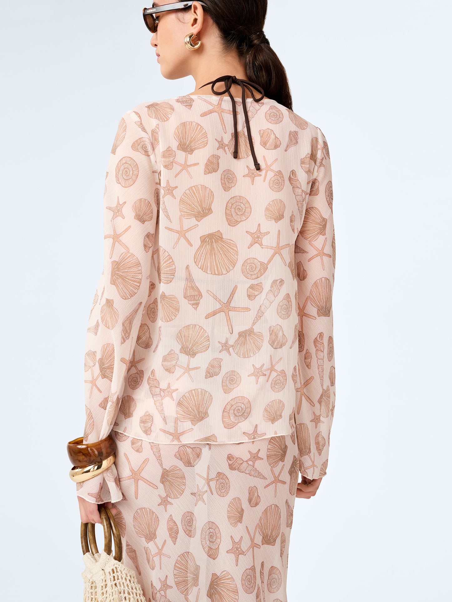 Marla Top in Painterly Shell Print