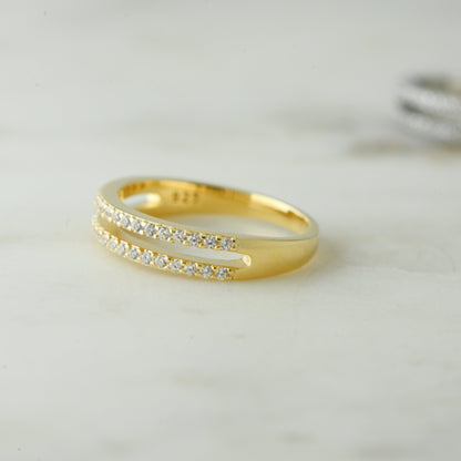 CZ Double Band Ring