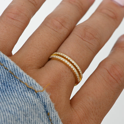 CZ Double Band Ring