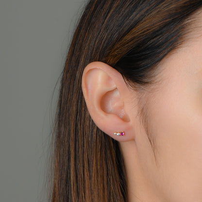Ruby & Diamond Ear Climber