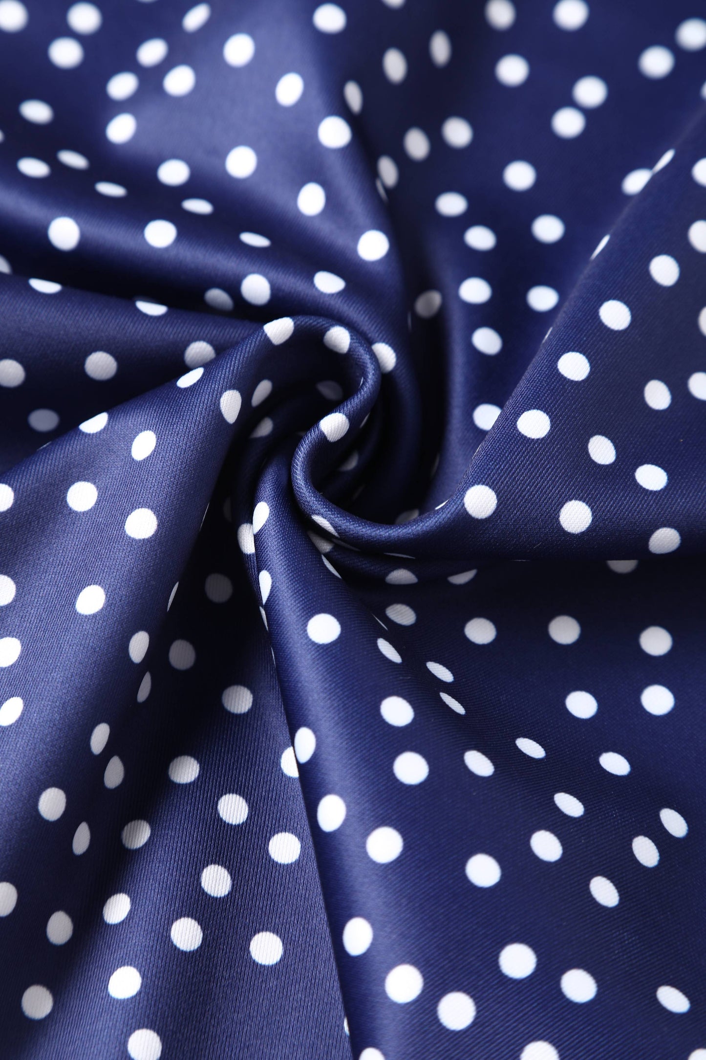 Norma Cross Strap Fitted Dress in Blue Polka Dots