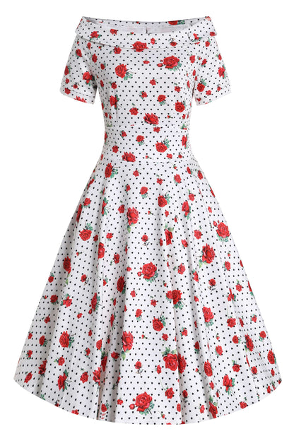 Darlene Retro Heart & Rose Dress