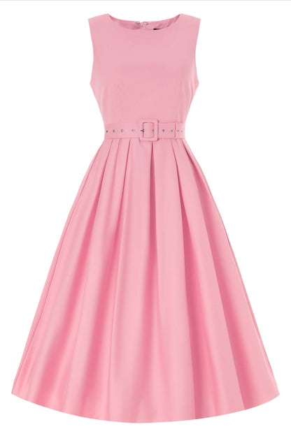 Helen Light Pink Cotton Midi Dress
