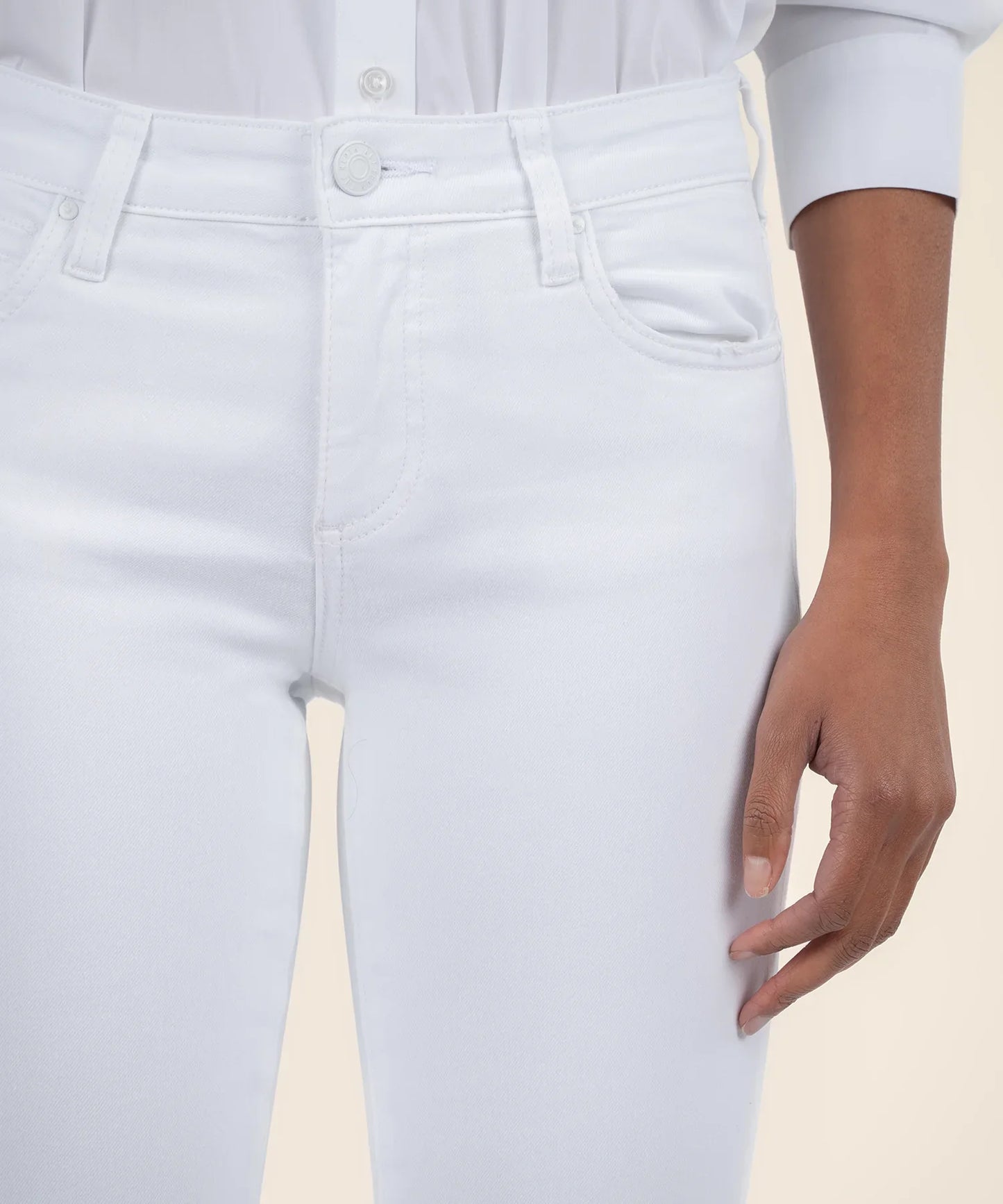 Catharine boyfriend optic white mid-rise Jean