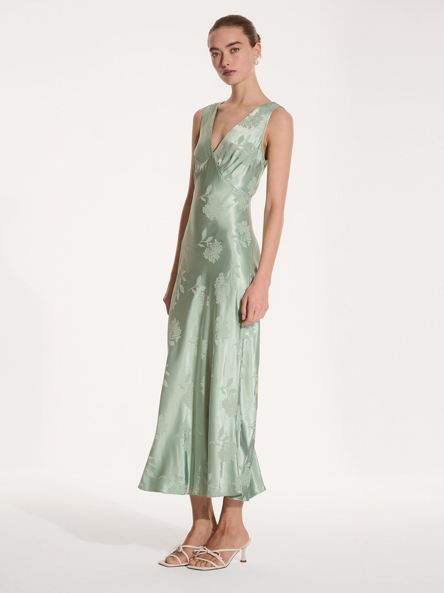 Iris Jacquard Dress in Sage
