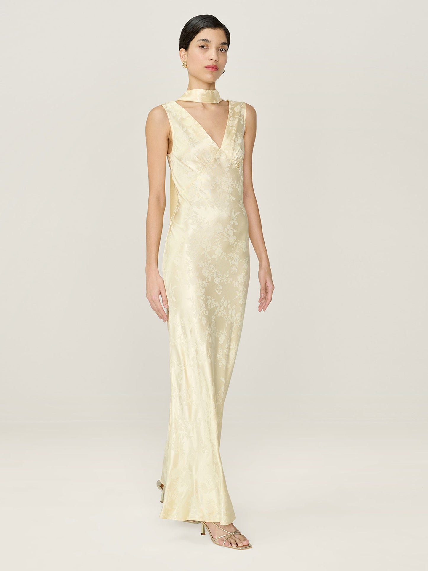Iris Jacquard Dress in Double Cream