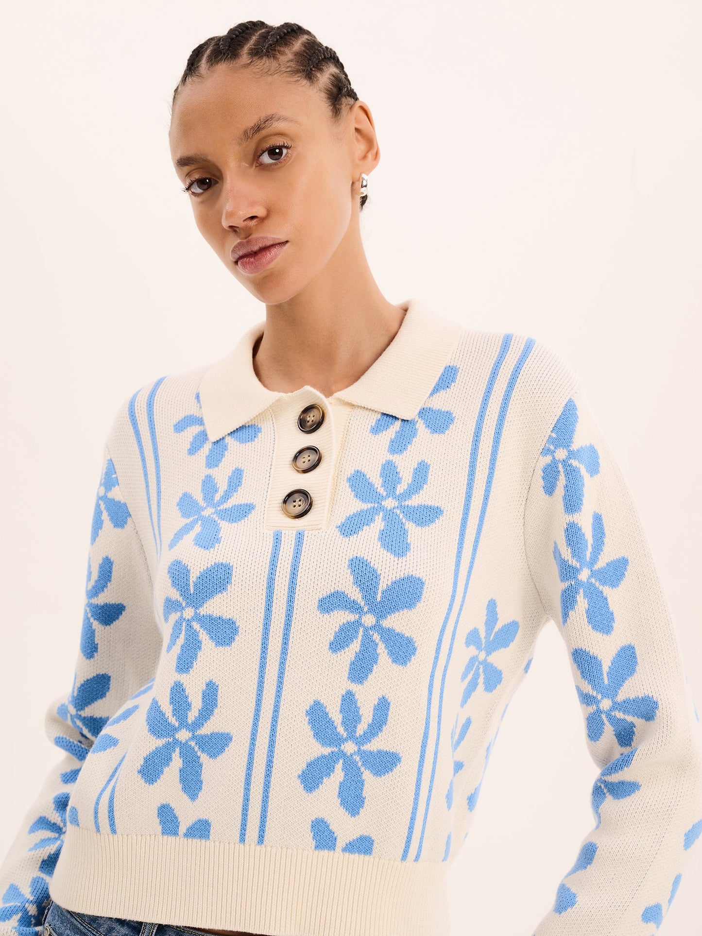 Loren Jumper in Blue and Cream