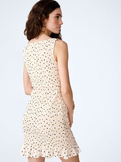 Luann Dress in White Polka Dot