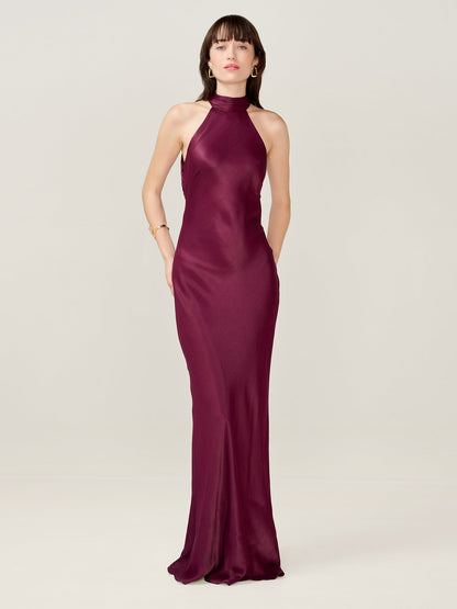 Milos Dress in Deep Wine