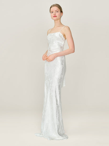 Mira Jacquard Dress in Ivory