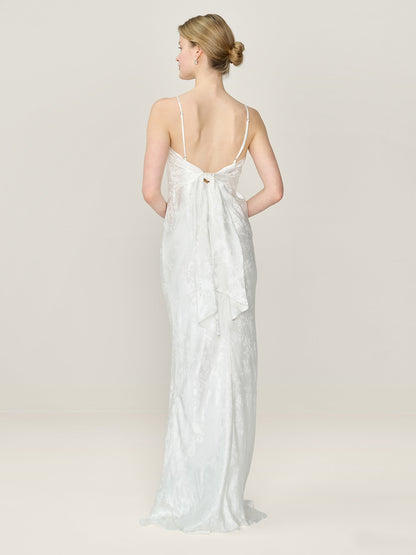 Mira Jacquard Dress in Ivory