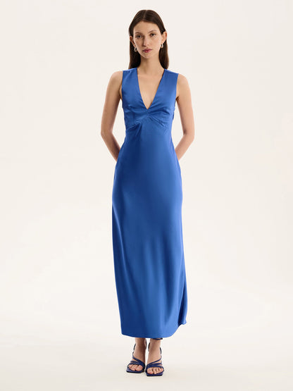 Nova Tie Back Dress in Cobalt