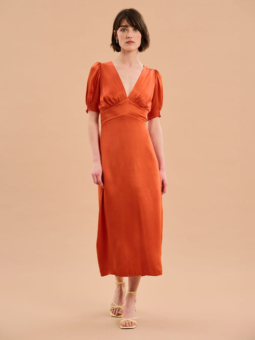 Odette Dress in Burnt Orange