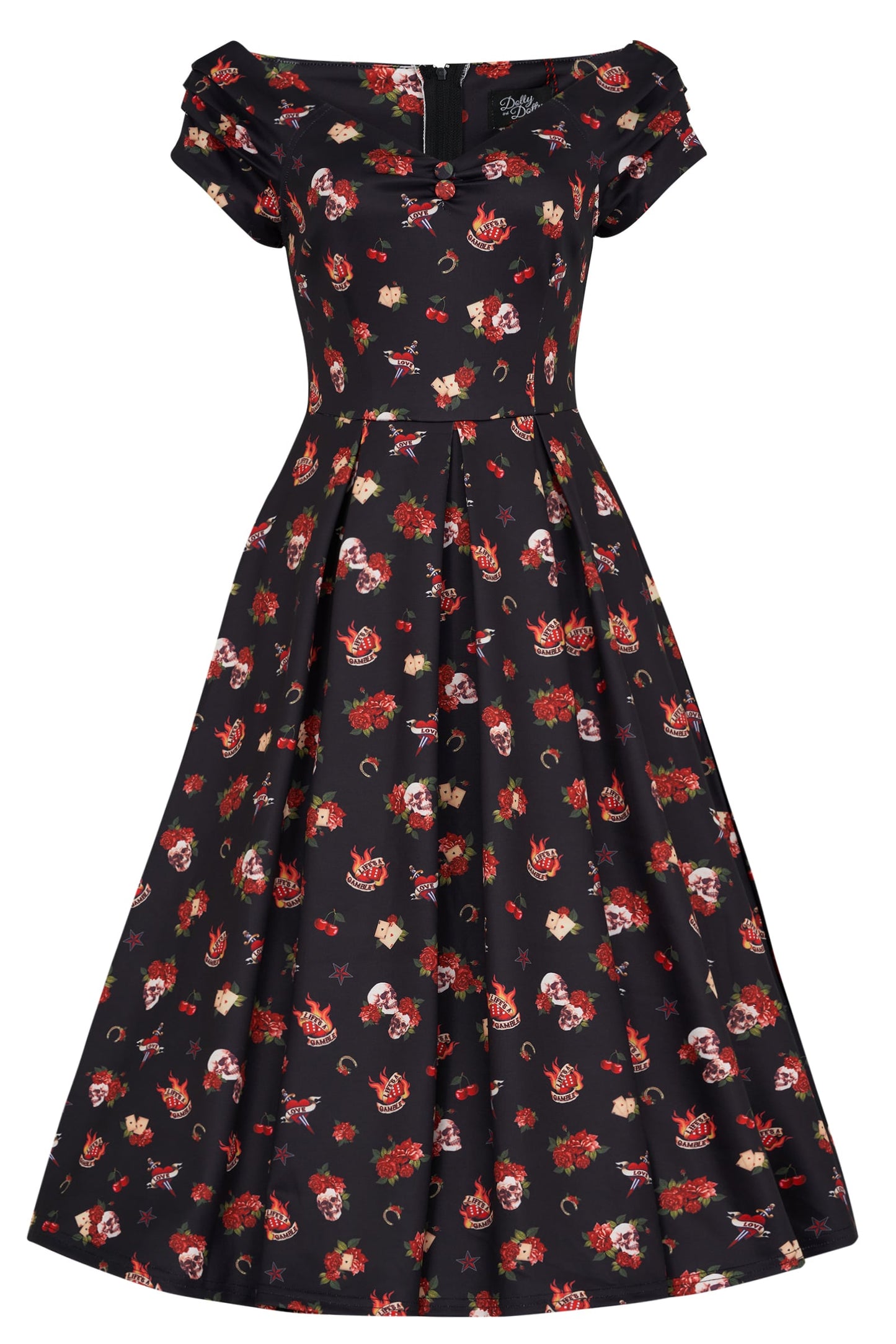 Lily Off Shoulder Rockabilly Circle Dress