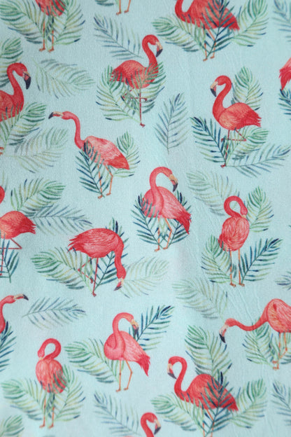 Matilda Flamingo Baby Blue Wrap Dress