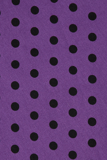 Darlene Purple & Black Polka Dot Circle Dress
